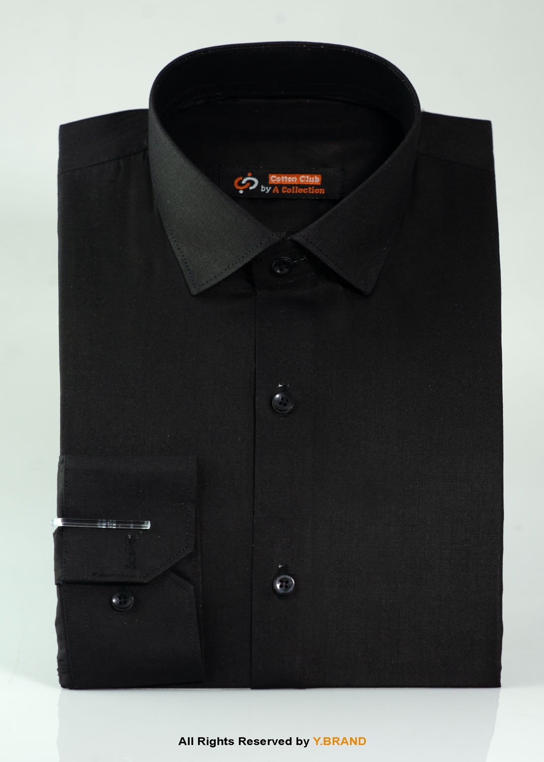 Cut Range Black Slim Fit Formal Dress Shirt For Men - Image 3