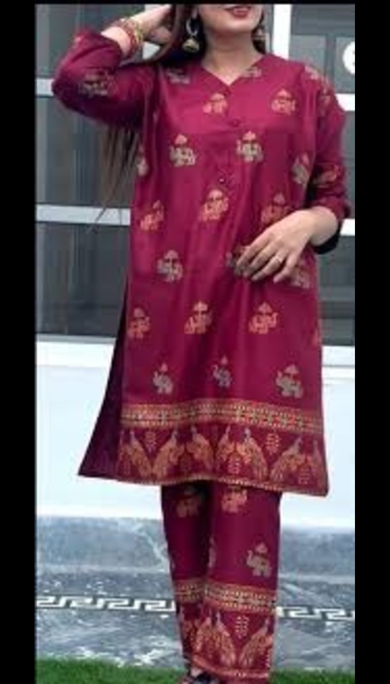 Women’s Stitched Elephant Print 2-Pc Dress